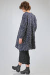 tunica lunga, ampia e svasata in froissé leggero di poliestere con piccoli fiorellini di cotone - SHU MORIYAMA 