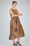 longuette dress, wide, of printed viscose and cupro twill - UMA WANG 