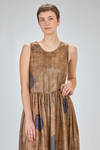 longuette dress, wide, of printed viscose and cupro twill - UMA WANG 