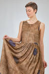 longuette dress, wide, of printed viscose and cupro twill - UMA WANG 