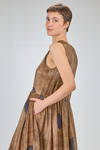longuette dress, wide, of printed viscose and cupro twill - UMA WANG 
