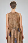 longuette dress, wide, of printed viscose and cupro twill - UMA WANG 