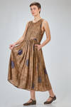 longuette dress, wide, of printed viscose and cupro twill - UMA WANG 
