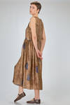 longuette dress, wide, of printed viscose and cupro twill - UMA WANG 