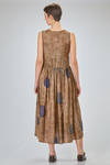 longuette dress, wide, of printed viscose and cupro twill - UMA WANG 