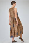 longuette dress, wide, of printed viscose and cupro twill - UMA WANG 