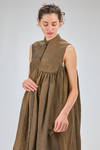 under-the-knee dress, wide, of washed overdyed viscose and linen shantung - UMA WANG 