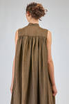 under-the-knee dress, wide, of washed overdyed viscose and linen shantung - UMA WANG 