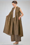 under-the-knee dress, wide, of washed overdyed viscose and linen shantung - UMA WANG 