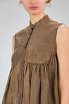 under-the-knee dress, wide, of washed overdyed viscose and linen shantung - UMA WANG 