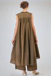 under-the-knee dress, wide, of washed overdyed viscose and linen shantung - UMA WANG 
