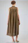 under-the-knee dress, wide, of washed overdyed viscose and linen shantung - UMA WANG 