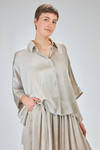 long and wide shirt of silk and elastan crêpe de chine - UMA WANG 