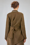 'sculpture' jacket, long and slim of  linen and viscose herringbone - UMA WANG 