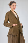 'sculpture' jacket, long and slim of  linen and viscose herringbone - UMA WANG 