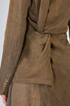 'sculpture' jacket, long and slim of  linen and viscose herringbone - UMA WANG 