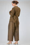 'sculpture' jacket, long and slim of  linen and viscose herringbone - UMA WANG 