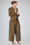'sculpture' jacket, long and slim of  linen and viscose herringbone - UMA WANG 