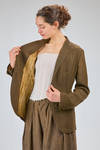 'sculpture' jacket, long and slim of  linen and viscose herringbone - UMA WANG 