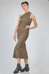 abito lungo e asciutto a tubino, in sallia lavata di lino, viscosa ed elastan - UMA WANG 