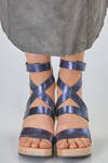high clog in soft cowhide metallic leather - TRIPPEN 