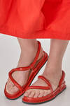 sandal with tubular zig zag in soft cowhide leather - TRIPPEN 