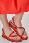 sandal with tubular zig zag in soft cowhide leather - TRIPPEN 