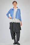 cardigan corto e ampio in maglia rasata di cotone Sea Island melange - LUSSI 