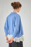 cardigan corto e ampio in maglia rasata di cotone Sea Island melange - LUSSI 