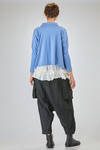 cardigan corto e ampio in maglia rasata di cotone Sea Island melange - LUSSI 
