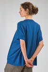 t-shirt al fianco, ampia, in maglia rasata di cotone Sea Island - LUSSI 