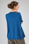 t-shirt al fianco, ampia, in maglia rasata di cotone Sea Island - LUSSI 