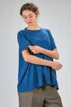 t-shirt al fianco, ampia, in maglia rasata di cotone Sea Island - LUSSI 