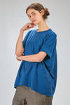 t-shirt al fianco, ampia, in maglia rasata di cotone Sea Island - LUSSI 